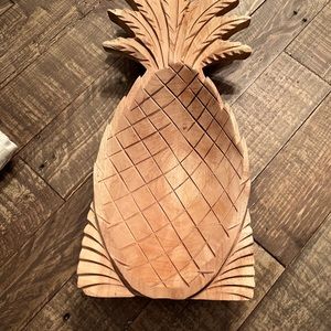 Wood Pineapple decor dish